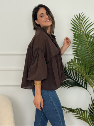 Blusa fluida Marrón | Felina - Alalá Moda Mujer