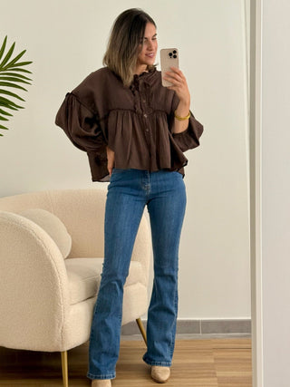 Blusa fluida Marrón | Felina - Alalá Moda Mujer