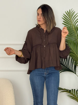 Blusa fluida Marrón | Felina - Alalá Moda Mujer