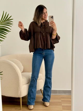 Blusa fluida Marrón | Felina - Alalá Moda Mujer