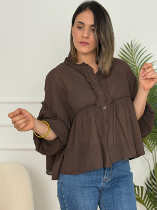 Blusa fluida Marrón | Felina - Alalá Moda Mujer