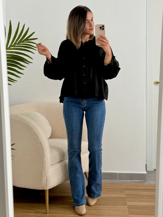 Blusa fluida Negra | Felina - Alalá Moda Mujer