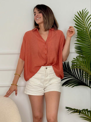 Blusa fluida teja | Nerja - Alalá Moda Mujer