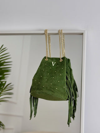 Bolso bombonera serraje verde | Bombu - Alalá Moda Mujer