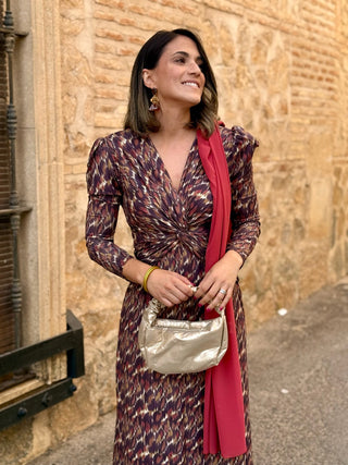 Bolso dorado efecto arrugado |Mimi - Alalá Moda Mujer