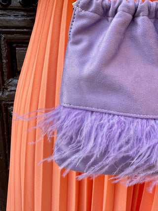 Bolso plumas malva | Massa - Alalá Moda Mujer