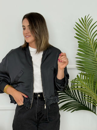 Bomber gris marengo | Mila - Alalá Moda Mujer