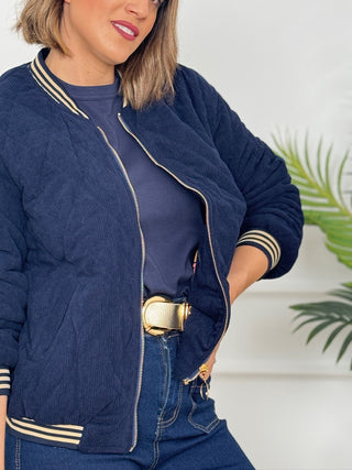 Bomber micropana azul marino | Nina - Alalá Moda Mujer