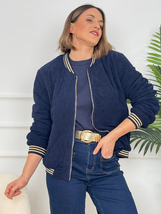 Bomber micropana azul marino | Nina - Alalá Moda Mujer