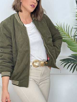 Bomber micropana kaki | Nina - Alalá Moda Mujer