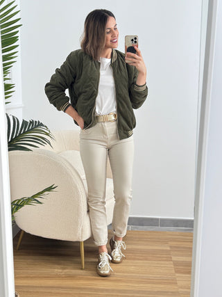 Bomber micropana kaki | Nina - Alalá Moda Mujer