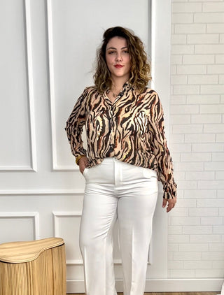 Camisa estampada plus size | Carmina - Alalá Moda Mujer