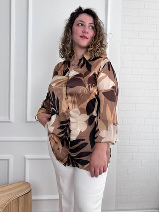 Camisa estampada plus size | Riana - Alalá Moda Mujer