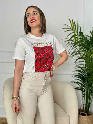 Camiseta print roja | Attitude - Alalá Moda Mujer