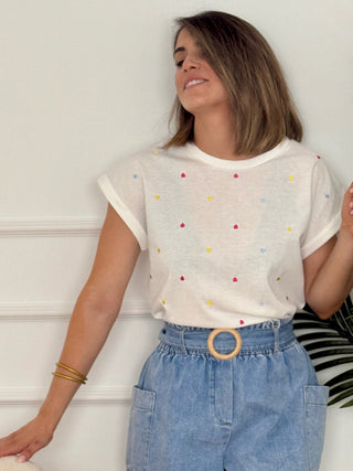 Camiseta sin mangas | Corazones - Alalá Moda Mujer