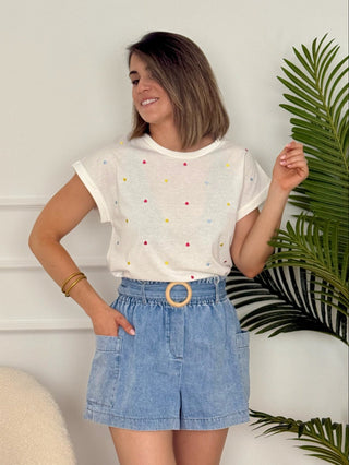 Camiseta sin mangas | Corazones - Alalá Moda Mujer