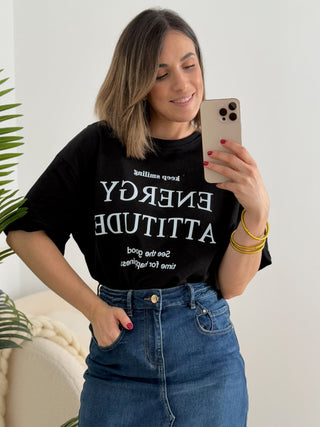 Camiseta texto negra | Adel - Alalá Moda Mujer