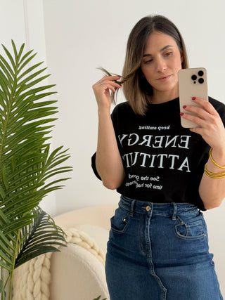 Camiseta texto negra | Adel - Alalá Moda Mujer