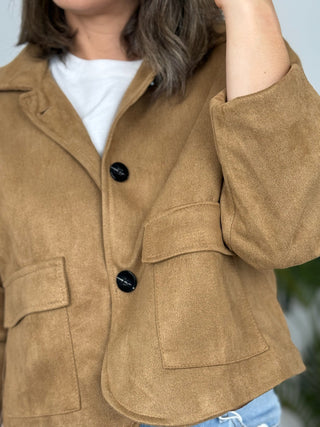 Chaqueta efecto ante camel | Yais - Alalá Moda Mujer
