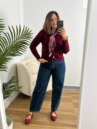 Chaqueta Punto burdeos | Miko - Alalá Moda Mujer