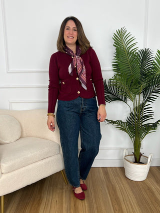 Chaqueta Punto burdeos | Miko - Alalá Moda Mujer