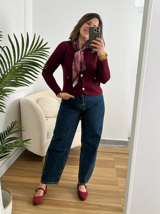 Chaqueta Punto burdeos | Miko - Alalá Moda Mujer