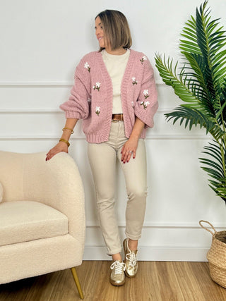 Chaqueta punto rosa | Mina - Alalá Moda Mujer