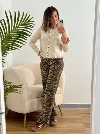 Chaqueta punto volantes beige | Chiara - Alalá Moda Mujer