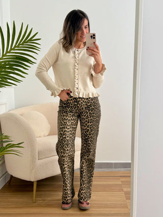 Chaqueta punto volantes beige | Chiara - Alalá Moda Mujer