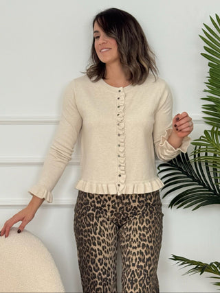 Chaqueta punto volantes beige | Chiara - Alalá Moda Mujer