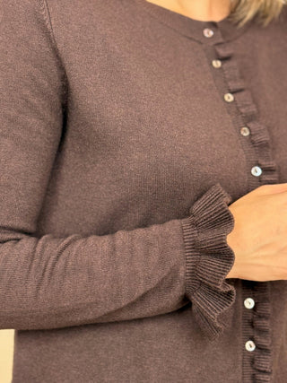 Chaqueta punto volantes marrón | Chiara - Alalá Moda Mujer
