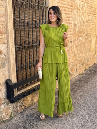 Conjunto plisado verde | Maya - Alalá Moda Mujer