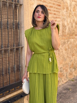 Conjunto plisado verde | Maya - Alalá Moda Mujer