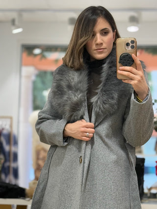 Estola pelo sintético gris - Alalá Moda Mujer