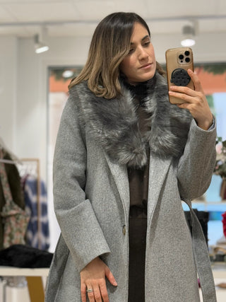 Estola pelo sintético gris - Alalá Moda Mujer