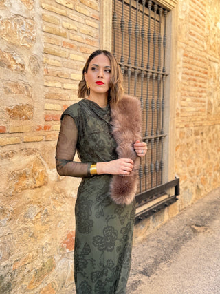 Estola pelo sintético marrón - Alalá Moda Mujer