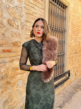 Estola pelo sintético marrón - Alalá Moda Mujer