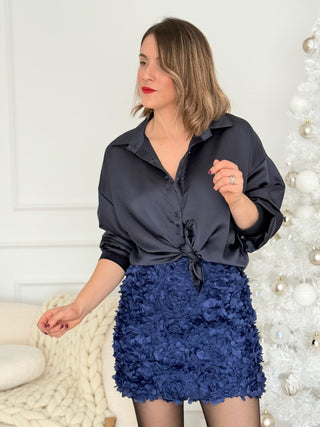 Falda pétalos azul marina | Hestia - Alalá Moda Mujer