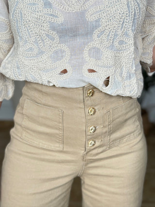 Jeans flare botones | Demire - Alalá Moda Mujer