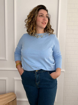 Jersey plus size azul | Ximena - Alalá Moda Mujer