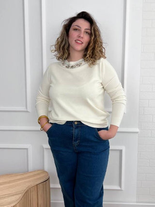 Jersey plus size beis | Ximena - Alalá Moda Mujer