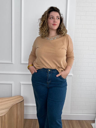 Jersey plus size camel | Ximena - Alalá Moda Mujer