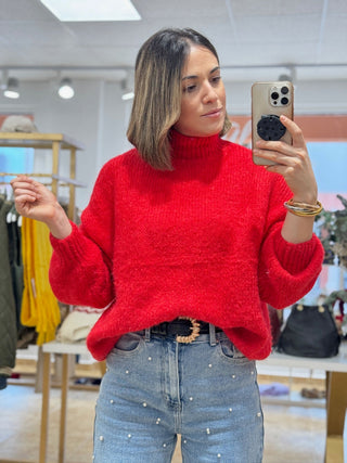 Jersey punto rojo| Emile - Alalá Moda Mujer