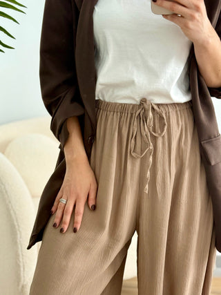 Pantalón bombacho puño beige | Olivia - Alalá Moda Mujer