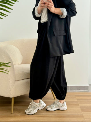 Pantalón bombacho puño negro| Olivia - Alalá Moda Mujer