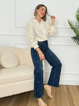 Pantalón detalle corazón vaquero | Orinne - Alalá Moda Mujer