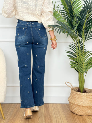 Pantalón detalle corazón vaquero | Orinne - Alalá Moda Mujer