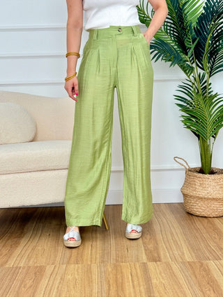 Pantalón fluido kaki | Saza - Alalá Moda Mujer