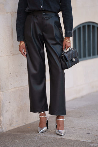 Pantalón polipiel negro | zola - Alalá Moda Mujer