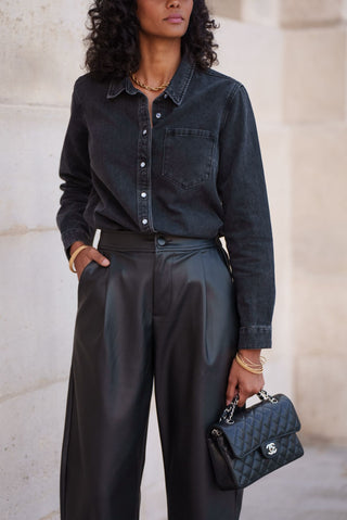 Pantalón polipiel negro | zola - Alalá Moda Mujer